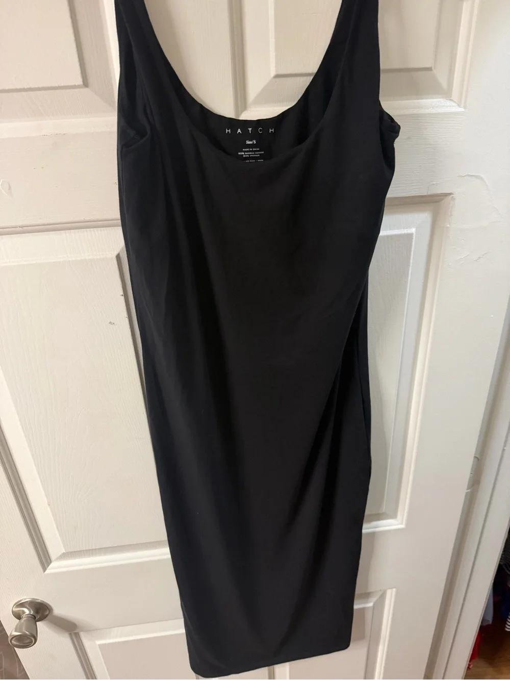 HATCH Black Scoop Neck Maternity Tank Dress
